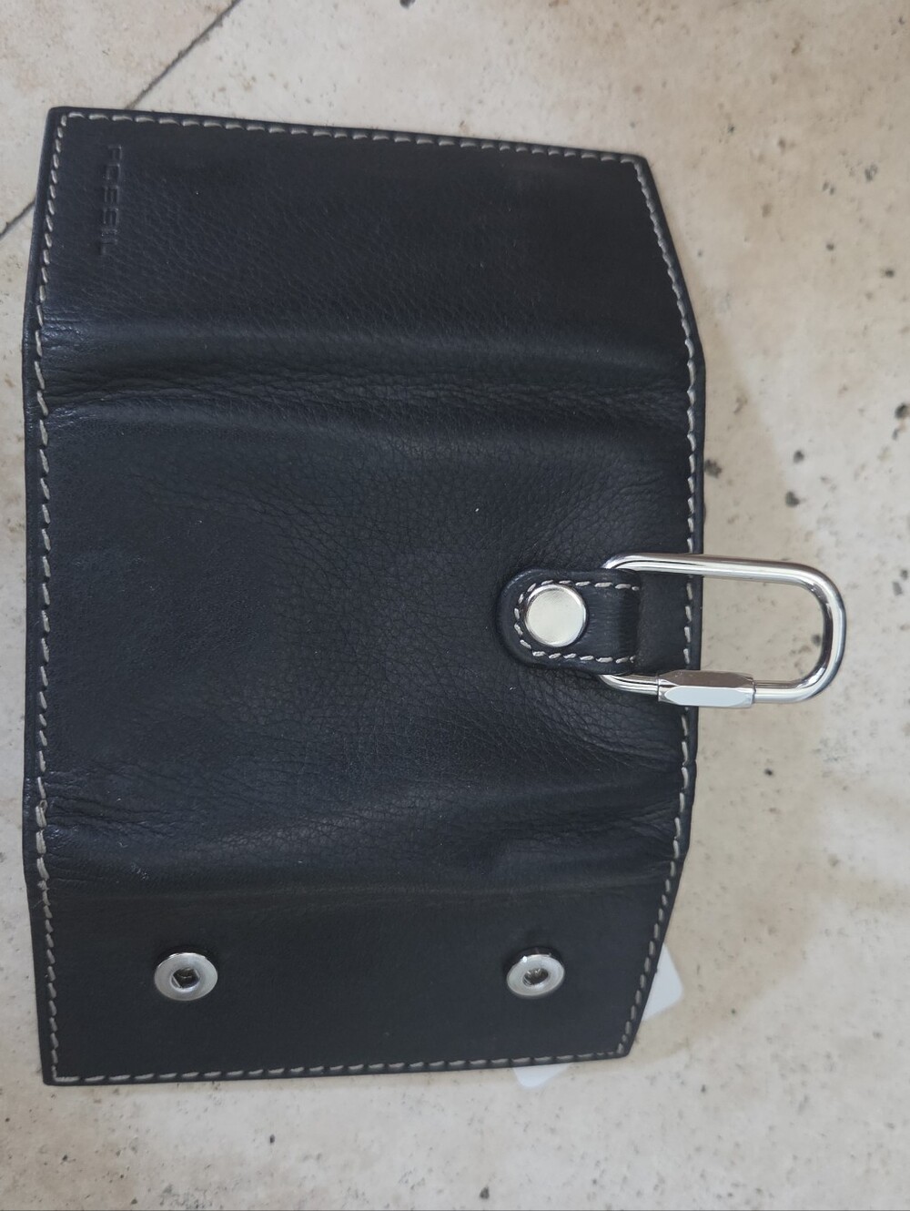 Fossil Black Leather Key Case NWT - Picture 2 of 6